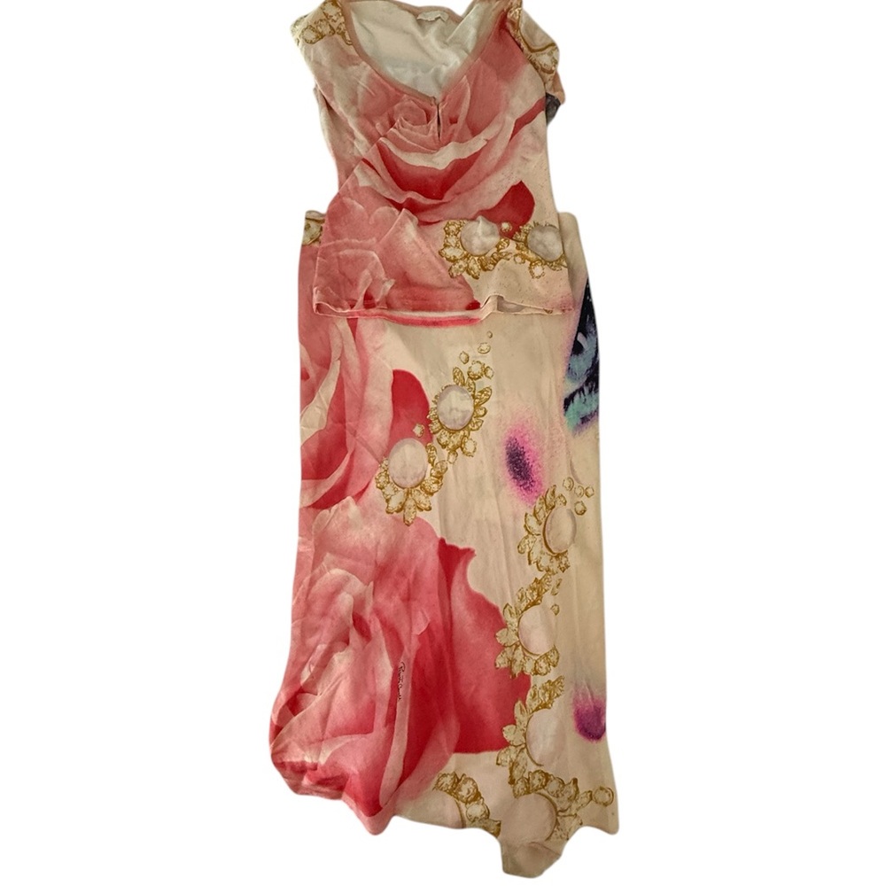 Floral Maxi Dress with Pink and Cream Tones